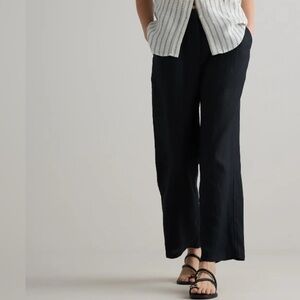 PLUS Chico’s NWT 100%‎ Linen Classic Black Lightweight Breathable Pant Size 14
